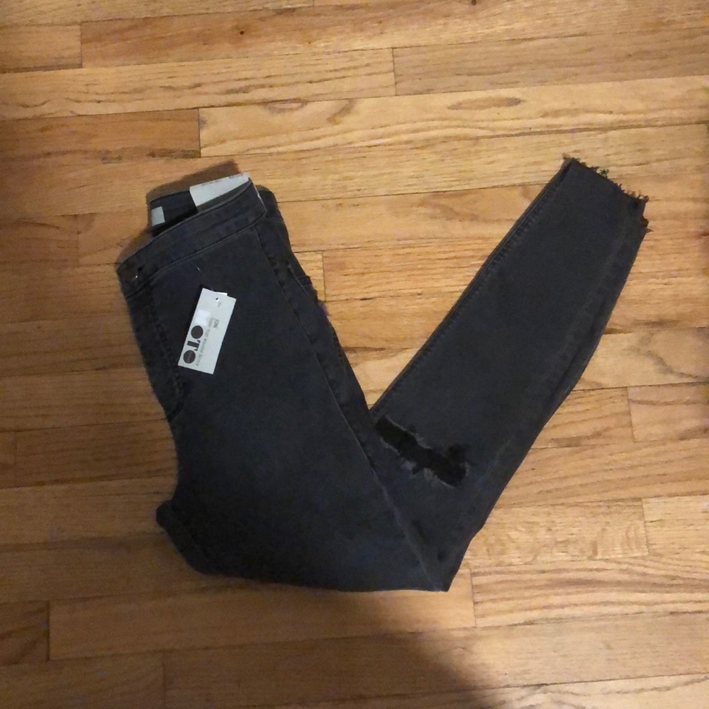 Topshop Joni moto In washed black